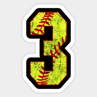 Fastpitch Softball Number 3 #3 Softball Shirt Jersey Uniform Favorite Player Biggest Fan Sticker